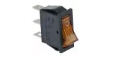Interruptor basculante 30x11mm naranja 1NO/lámpara 250V 16A 0-I empalme conector Faston 6,3mm