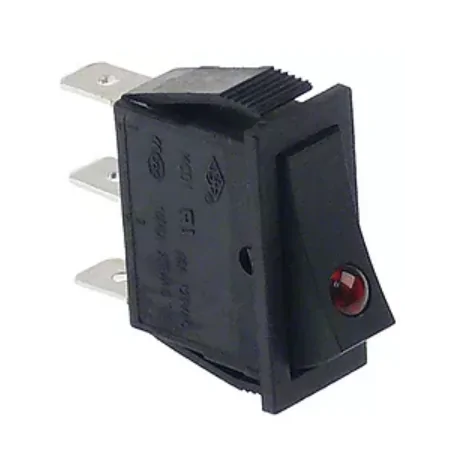 interrupteur à bascule rouge 1NO/lampe 250V 16A lumineux 301039