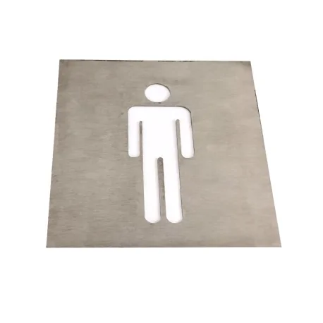 Men's bathroom sign stainless steel plate 120x120x1mm
