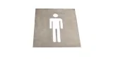 Men's bathroom sign stainless steel plate 120x120x1mm