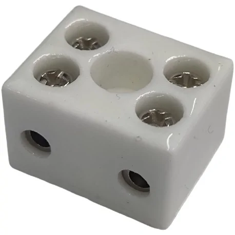 Conector de porcelana 2 polos conexiones Ø2,5mm