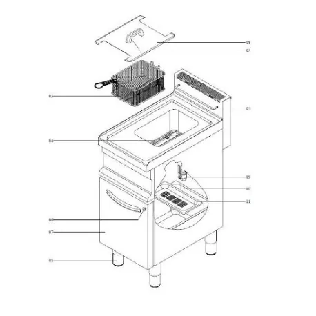 Friteuse gaz simple GF712 Monobloc Cuba