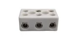 Connecteur en porcelaine 3 pôles connexions Ø6mm