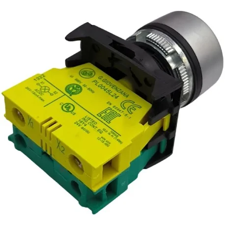 Bouton Poussoir 22mm Normalement Ouvert NO+led...