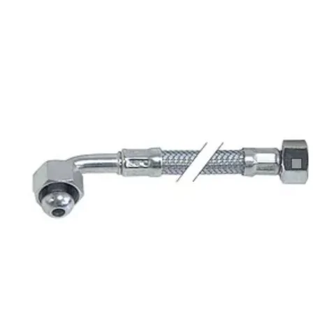 Flexible tressage inox droit-coudé DN8 raccords 3/8" L 1500mm étanche conique  520606