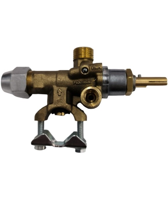 Robinet de gaz LIVA type 21S LVA 19.81 65 mbar thermocouple M8x1 méplat en bas fixation frontale écrou