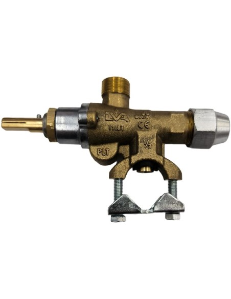 Robinet de gaz LIVA type 21S LVA 19.81 65 mbar thermocouple M8x1 méplat en bas fixation frontale écrou