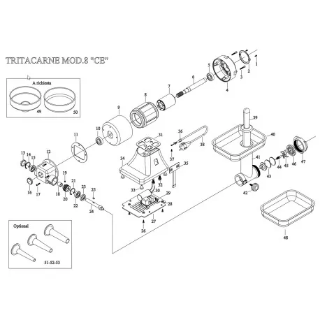 Tuerca Alumnio Picadora Fama 8 Ø68mm Paso 2...