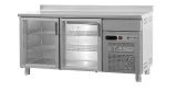 Refrigerated counter front with glass doors