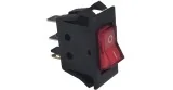interruptor basculante 28x13mm rojo 1NO/lámpara 250V 16A KCD3 Hi-600