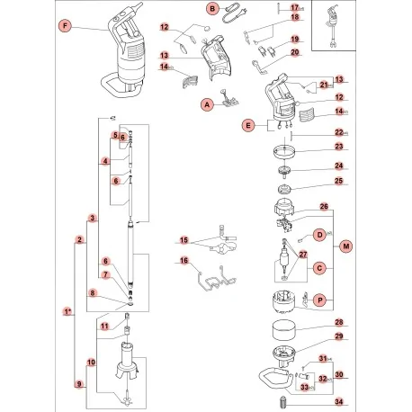 Robot Coupe MP800A shredding arm L 620mm 89002...