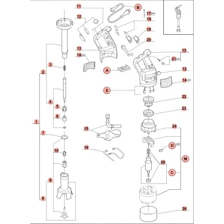 Bras de broyage Robot Coupe MP550A L 600mm X...