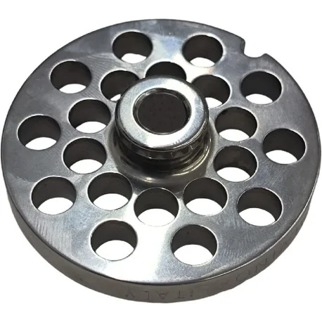 Meat Grinder Plate 8 Hole 8mm with pivot 1 notch Stainless Steel Enterprise Salvador Salvinox Italy