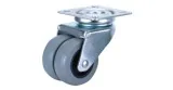Rueda pivotante doble nylon gris Ø50mm H70mm Base 60x60mm sin Freno