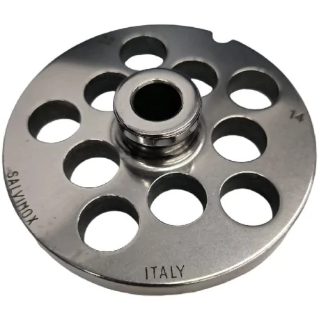 Meat Grinder Plate 22 Hole 14mm with Pivot 1 Notch Stainless Steel Enterprise Salvinox Salvador