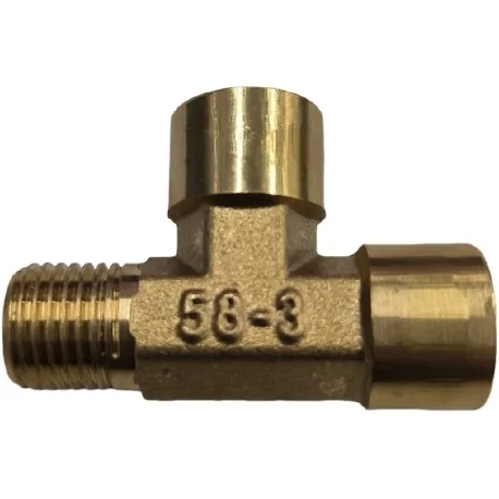 Threaded union 1/4"M-1/4"F-1/4"F Brass