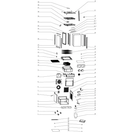 Upper part of white RT-235L display case door...