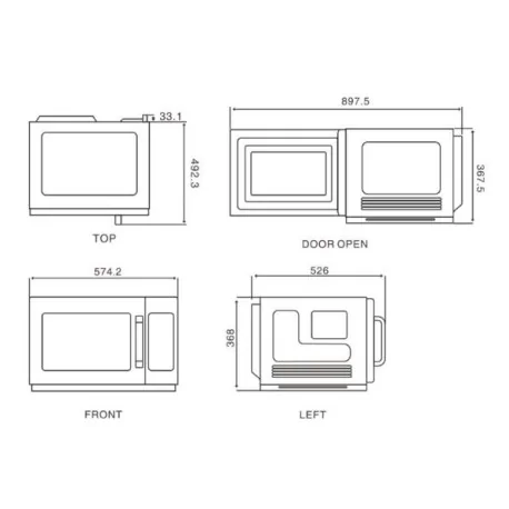 Microondas 34L EDENOX Micro-1834-D-E