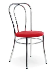 Chaise en acier avec siège rembourré 