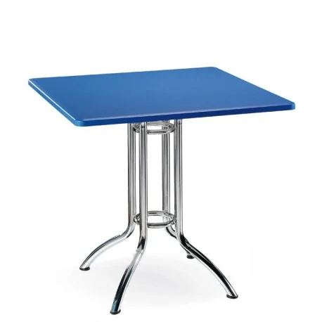 Table carrée en acier de 70 cm peint