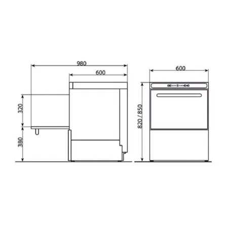Panier lave-vaisselle 50X50 GE-500 Marchef