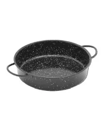 Enameled platter with handles