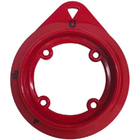 Roseta roja Mando Grifo Gas Color Plata DRN