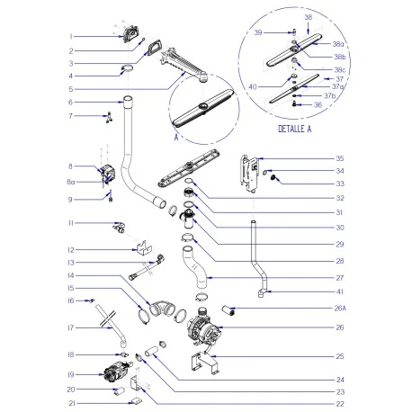 Fagor washing shaft 12150548 upper branch...