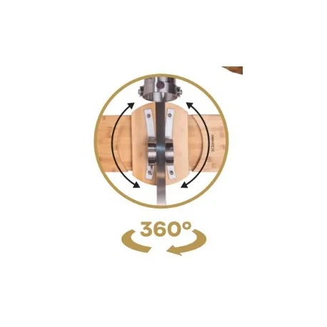 Porte-jambon rotatif et inclinable à 360º