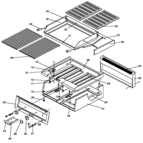 Barbecue OZTI en acier inoxydable de type V...