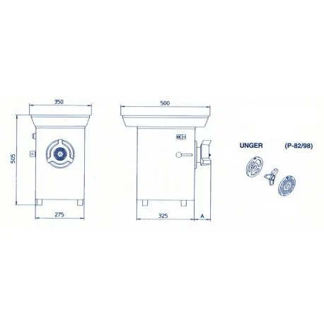 Meat grinder Braher P-82 Stainless Double Cut