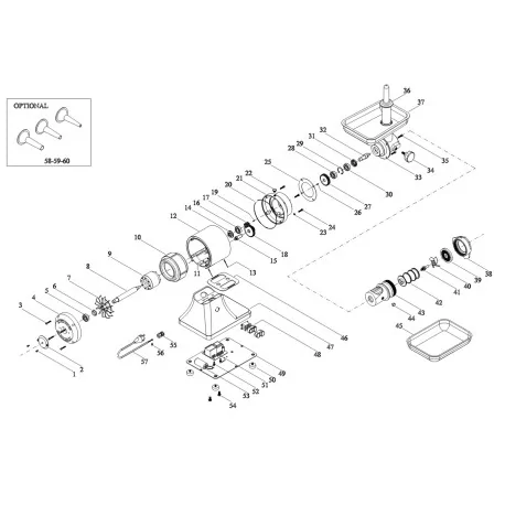 Bouchon à vis pour hachoir à viande TS 22 Fama...
