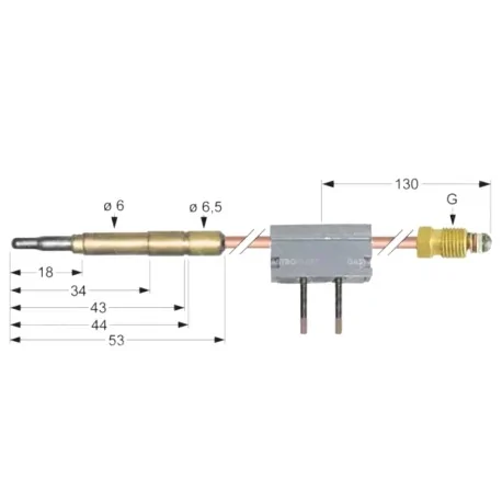 Termopar con interruptor clavija ø6,0mm M9x1 L...