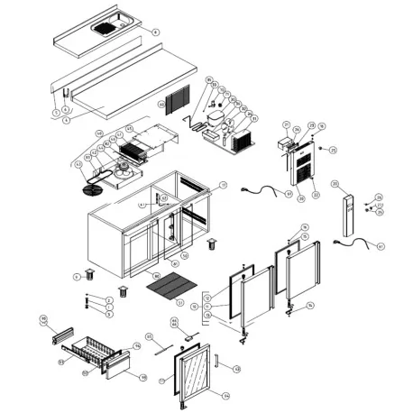 Evaporator TRS-117 Remote table 2 - 3 doors...