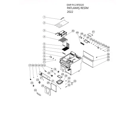 Résistance pour friteuse 6000 W EMP.PLS.9FE020...
