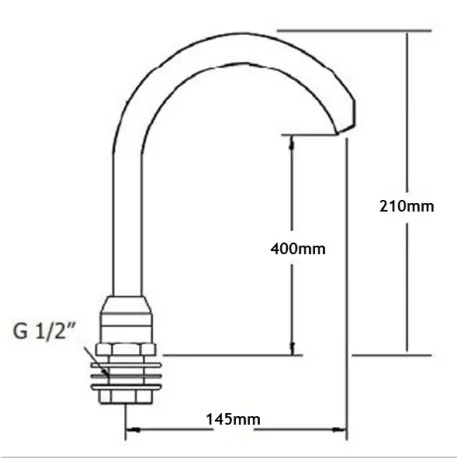 Pedal-operated 1/2" swivel basin spout