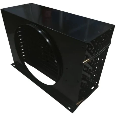 Forced-air condenser for refrigerated cabinet...