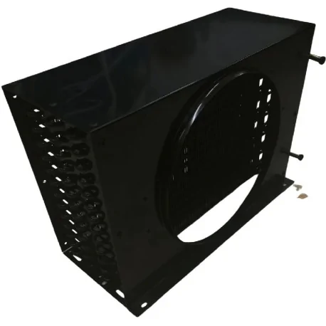 Forced-air condenser for refrigerated cabinet...