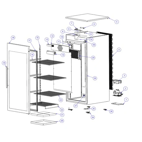 Large meat aging cabinet