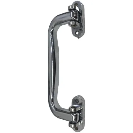 Manche en plastique nickelé, fixation par 4 vis...