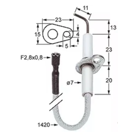 Électrode d'allumage HGT, longueur de câble...