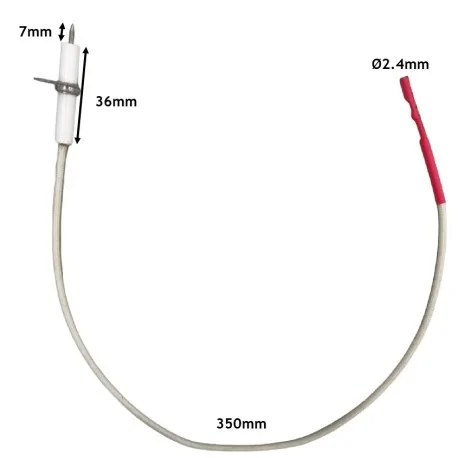 Ignition electrode with flange, cable length...