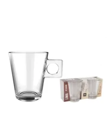 Set of 2 glass cups 210ml...