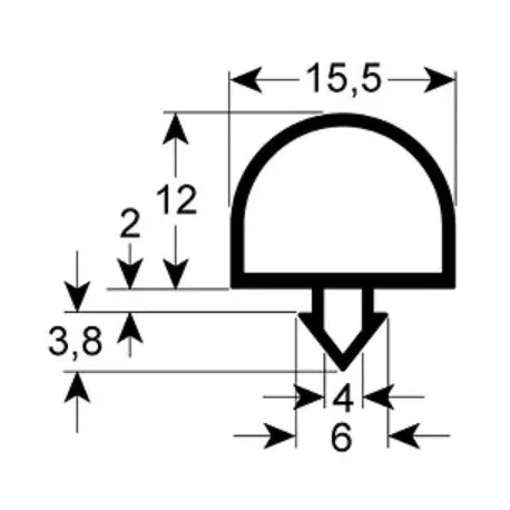 Refrigerator gasket, profile 9728 L, 2500mm,...