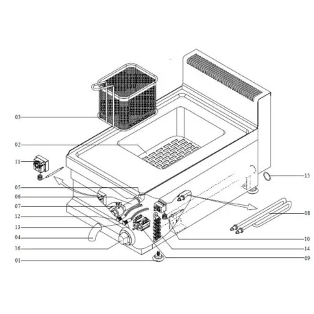 Cesta cuece pasta Eutron EMH711-S acero...