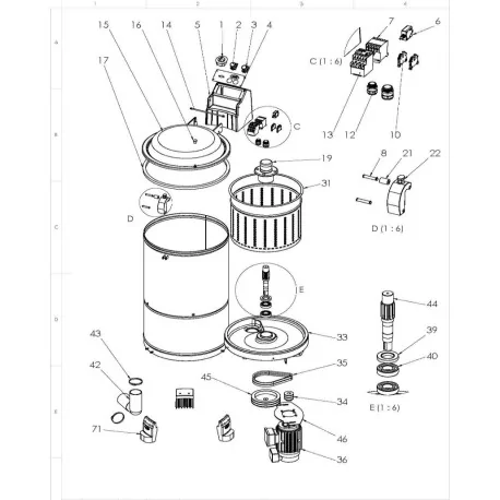 Pieza intermedia fijación del motor Ozti...