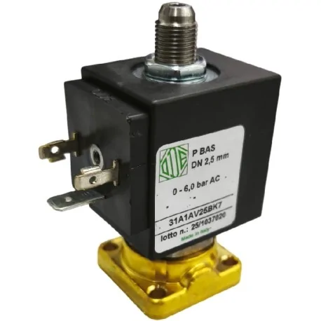 Válvula magnética latón 3 vías 230VAC DN 2,5mm...