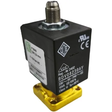 Solenoid valve brass 3-way 230VAC DN 2.5mm -10...