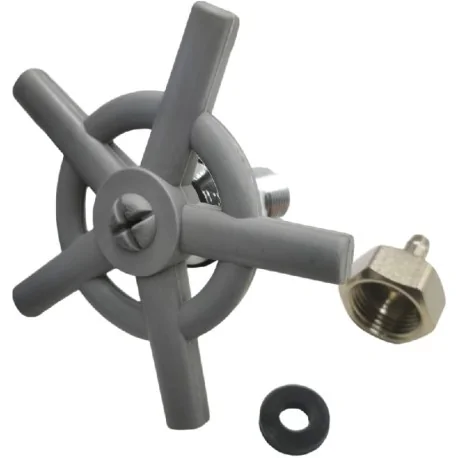 Chrome-plated brass glass rinser with plastic...