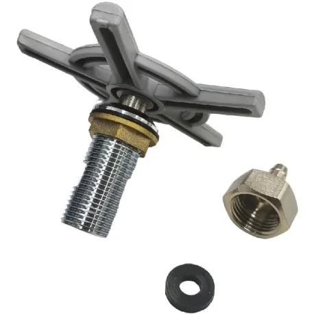 Chrome-plated brass glass rinser with plastic...